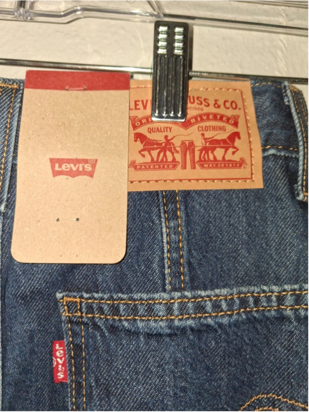 Levis Strauss Womens Dark Blue Jeans Skirt Size 24 Length 25 NWTS - Picture 7 of 7